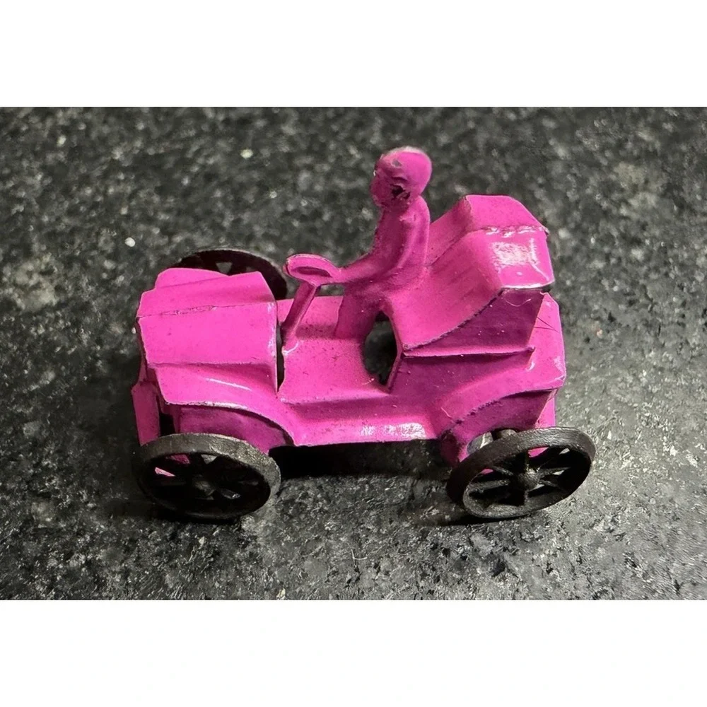 Miniature Cast Metal Toy Car Driver‎ JAPAN Marked Pink Penny Toy Dollhouse 1